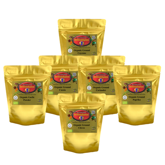 Organic Spices | Custom Family Pack (10% OFF):  Cayenne|Cassia|Coriander|Garlic|Cloves|Paprika