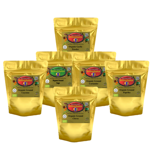 Organic Spices | Custom Family Pack (10% OFF):  Cayenne|Sage|Garlic|Coriander|Paprika|Cloves